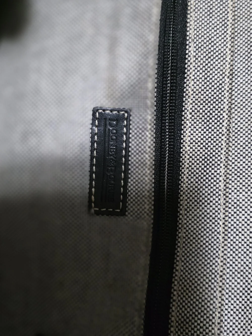 Monogram Pattern Canvas Tote Bag in Gray and Black